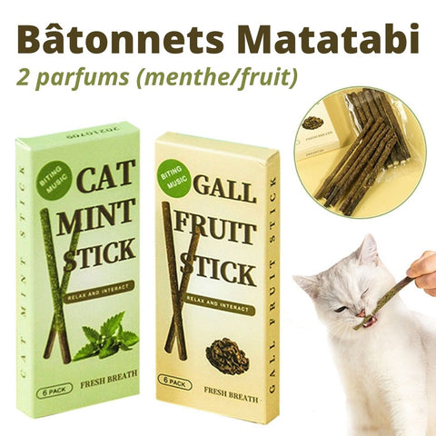 Bâtonnets Matatabi recouvert de Cataire et Fruit de Galle