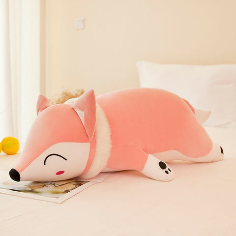 peluche renard rose