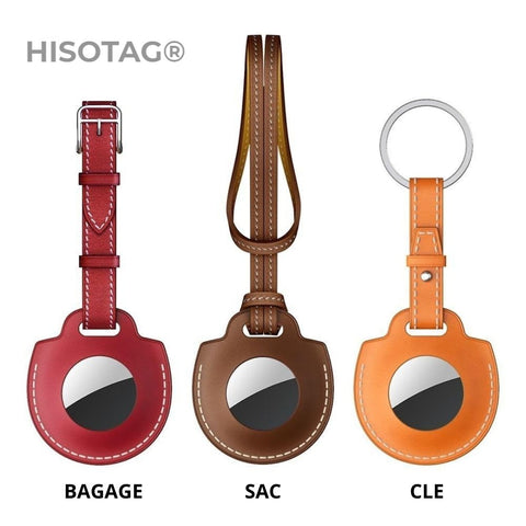 hisotag leather airtag keychain