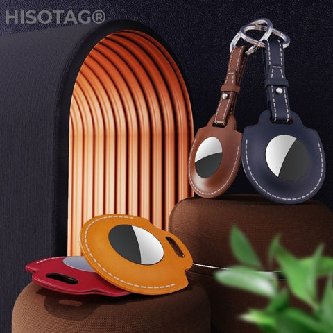 hisotag leather airtag keychain