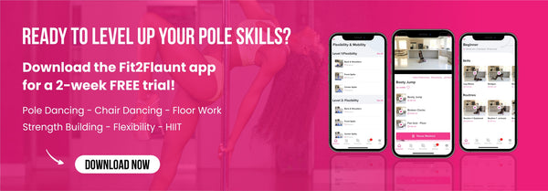 Beginner Pole Dancing Routines, Pole Dancing Tutorials, Chair Dancing Routines, and more with the Fit2Flaunt app. 