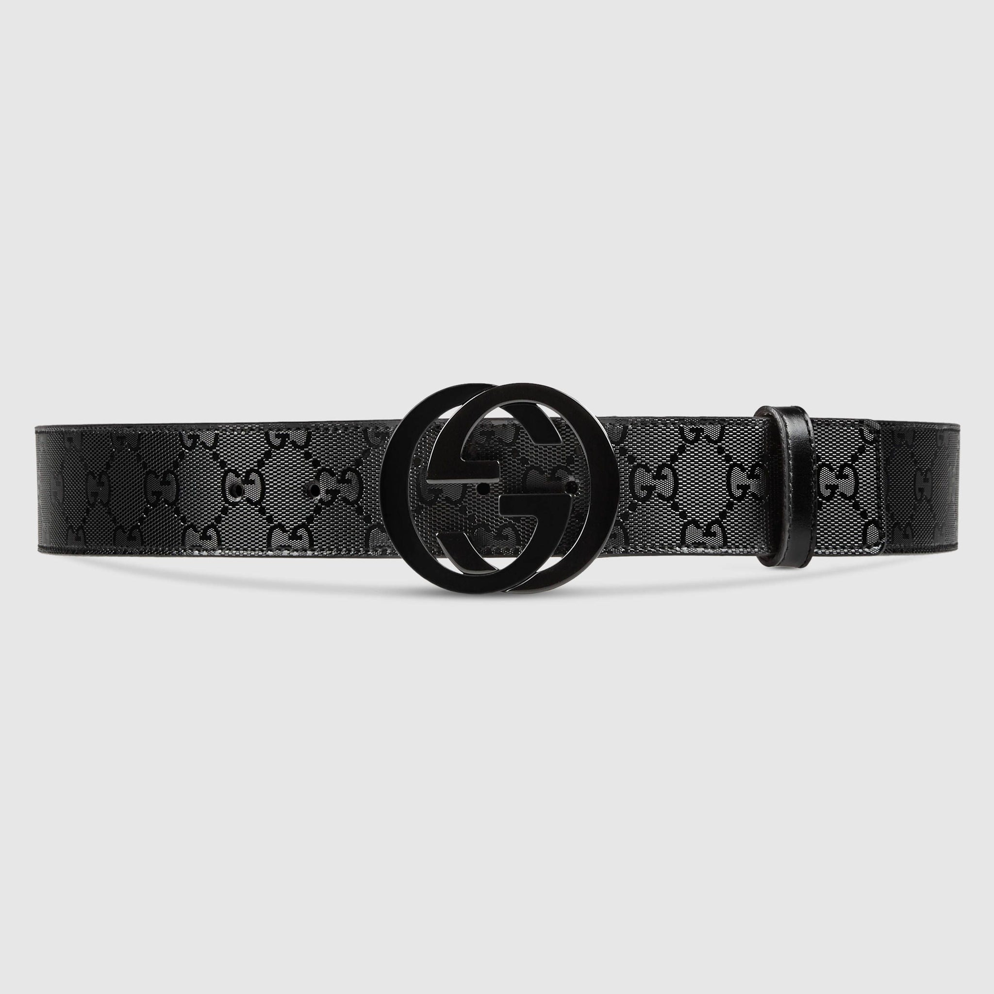 black monogram gucci belt