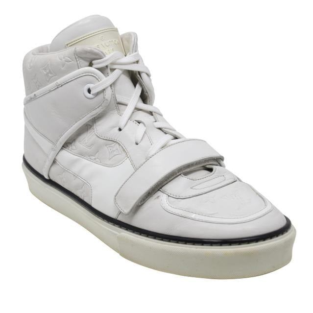 Men's LOUIS VUITTON Sneaker Size 11 Gray Leather and Suede Velcro High Top  Boxing at 1stDibs