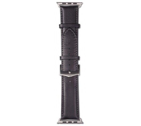 dbramante1928 AW42BLSI0638 42mm Copenhagen Watch Strap for Apple -Silver/Black