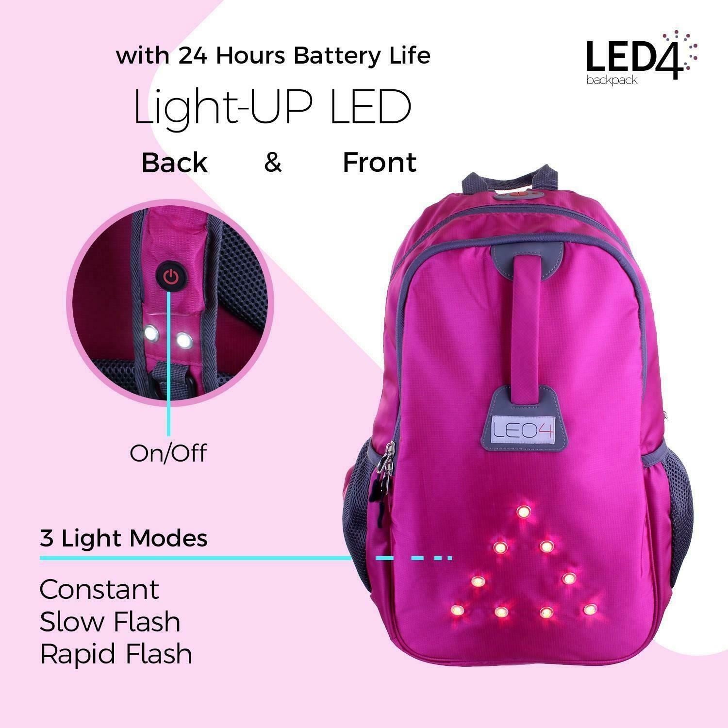 LED4 Outdoor Bike Backpack Light Up LED-For Cycling, Hiking, Camping, Travelling, Valentine gift