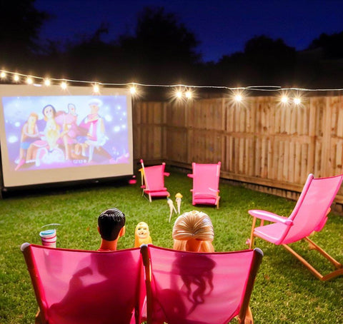 mini projector and barbie movie theme