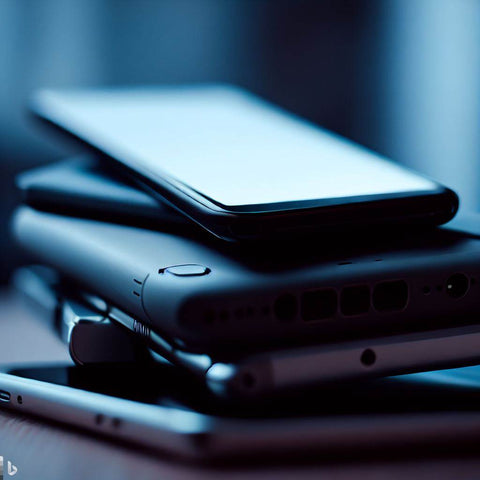 stack of refurbished apple electronics