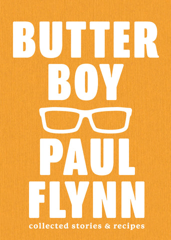 Front cover of Butter Boy by Paul Flynn - yellow cover with white letters and an icon of eyeglasses