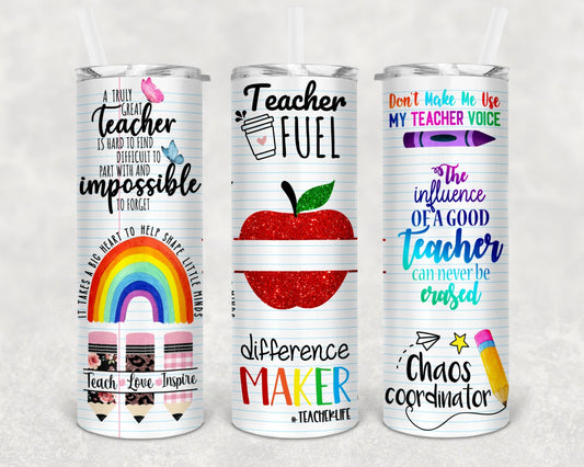 20 oz Influence Of A Good Teacher Sublimation Tumbler – Artsy