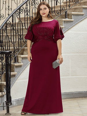 Elegant Plus Size V Neck Fishtail Evening Dress Wholesale