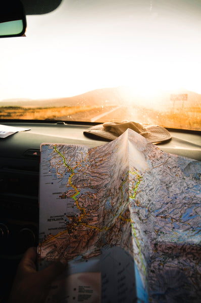 carte routière en road-trip