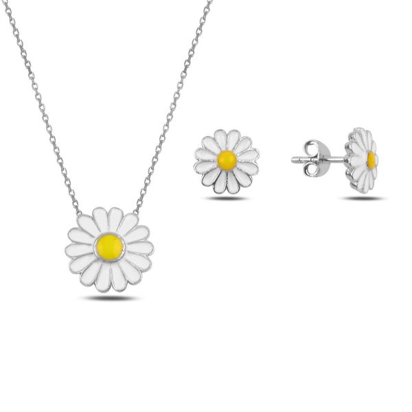 daisy earrings and necklace set