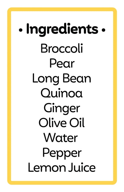 Ingredient List for Taleii's Broccoli Pear Quinoa Blend