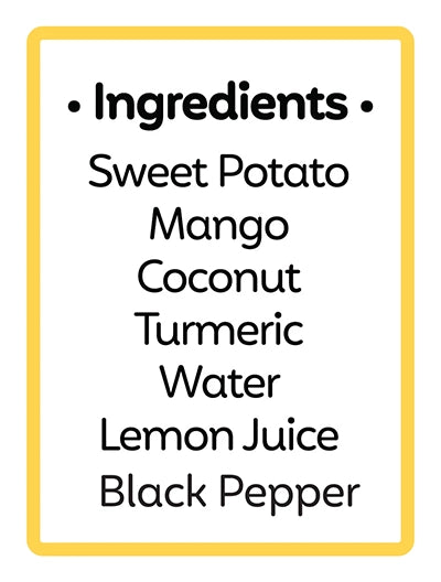 Ingredient List for Taleii's Sweet Potato Mango Coconut Blend