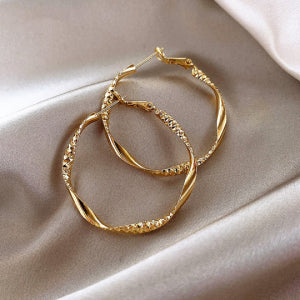 Minimalist Metal Gold Plated Hoop Earrings