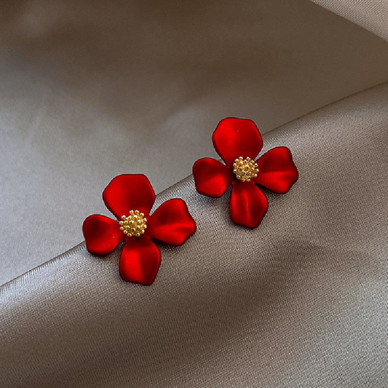 Rose Petal Flower Earrings