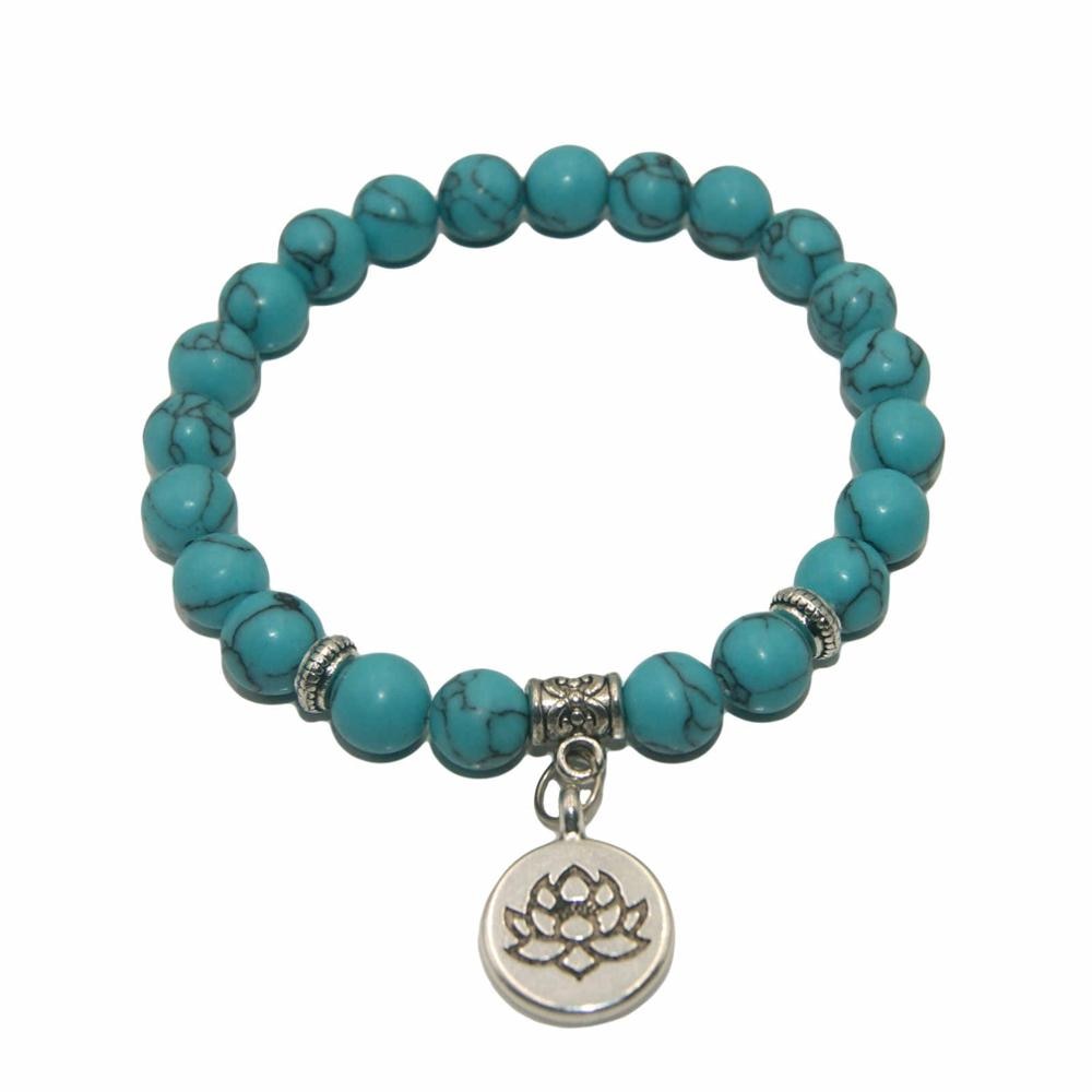Natural Stone Lotus Buddh Beads Bracelet