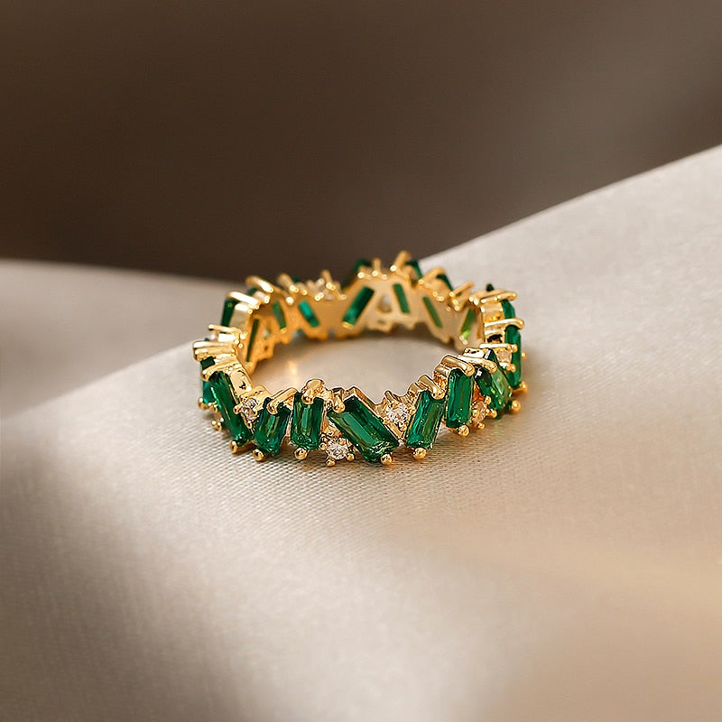 OGreen Crystal Emerald Ring