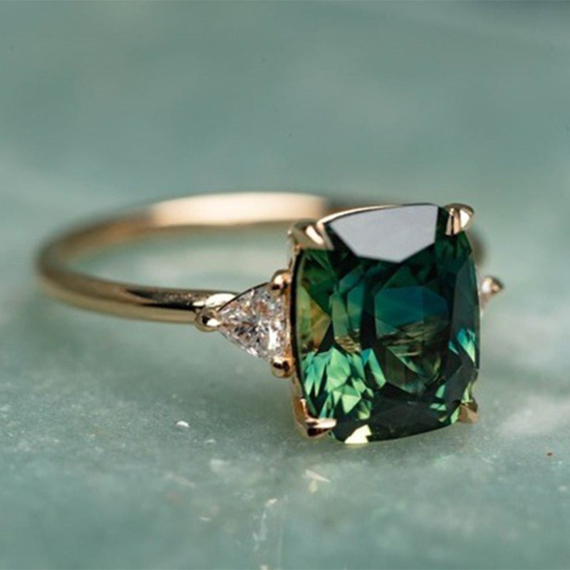 Natural Gemstone Emerald Ring