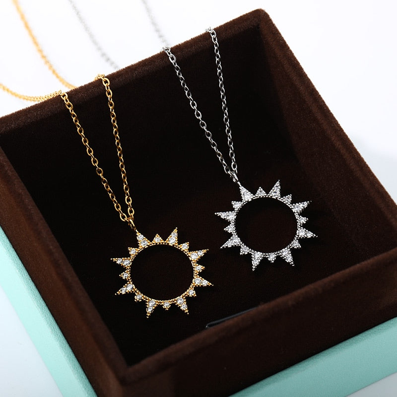 Crystal Sun Pendants Necklaces
  