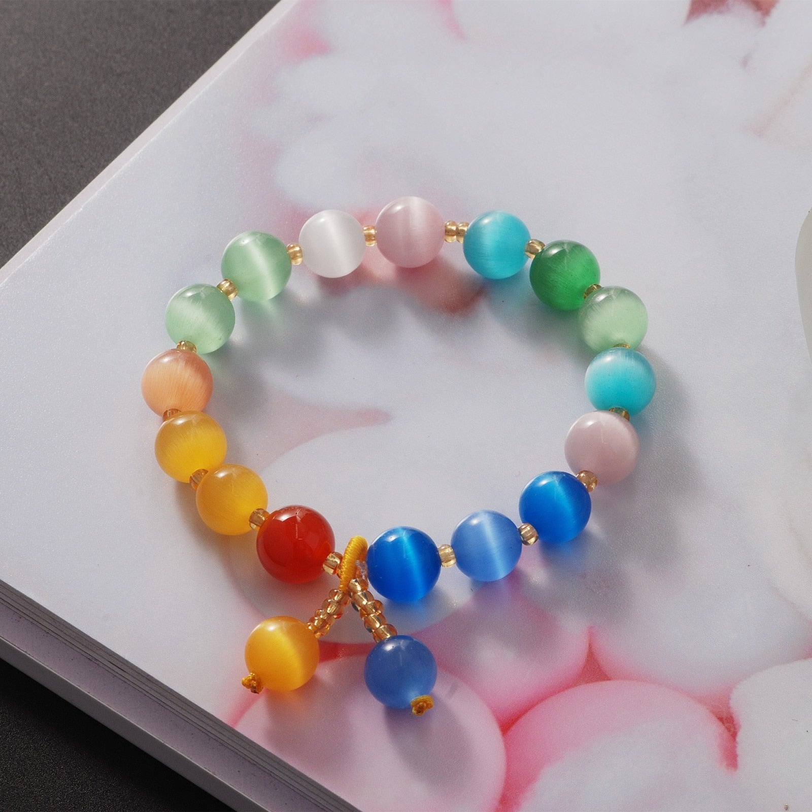 Colorful Lava Healing Stone Beads Amethysts Bracelet
