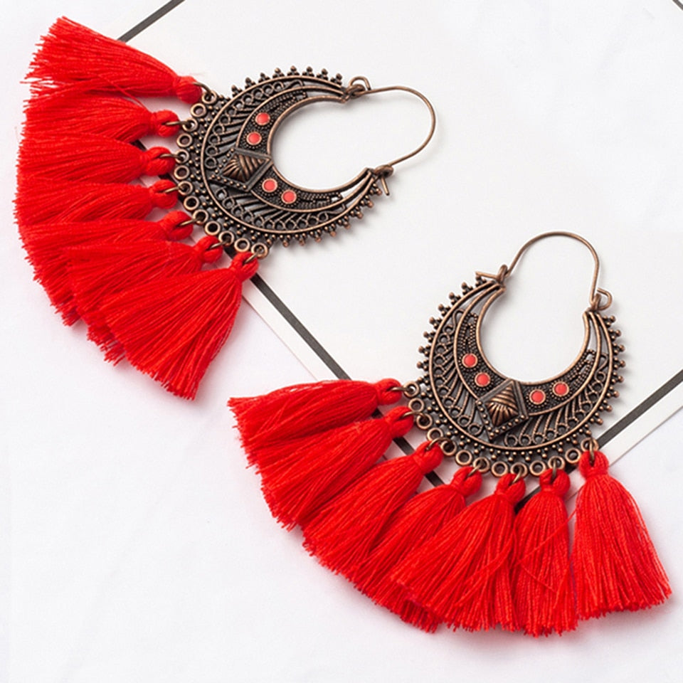 Tassel Hoop Earrings for Women