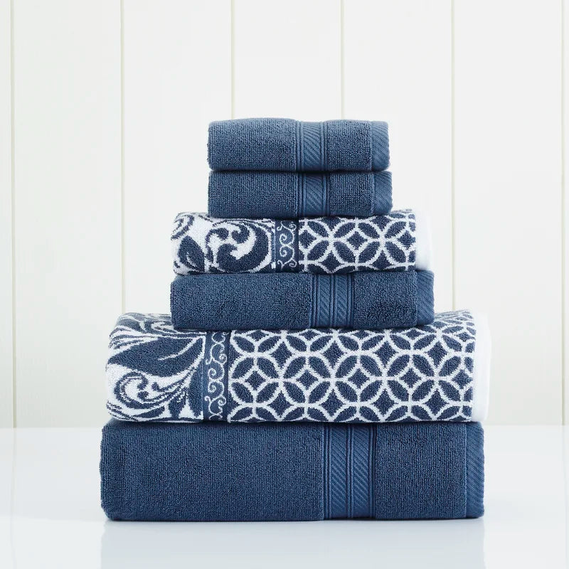 6 Piece 100% Cotton Towel Set