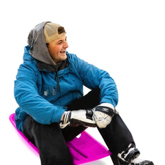 Snow Sled, Large Plastic Toboggan Sled for Winter Sledding with Attached Pull Rope - FrostRush
