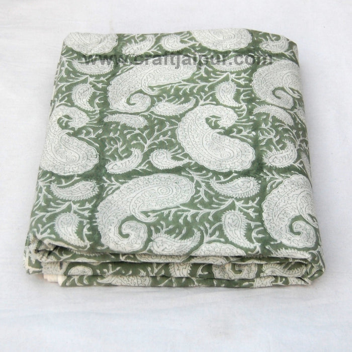 Paisley Block Printed Handmade Natural Cotton Indian Fabric-Craft Jaipur