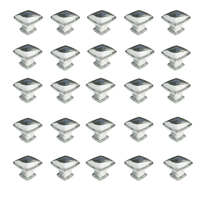 25 Pack of Polished Chrome Square Cabinet Knobs