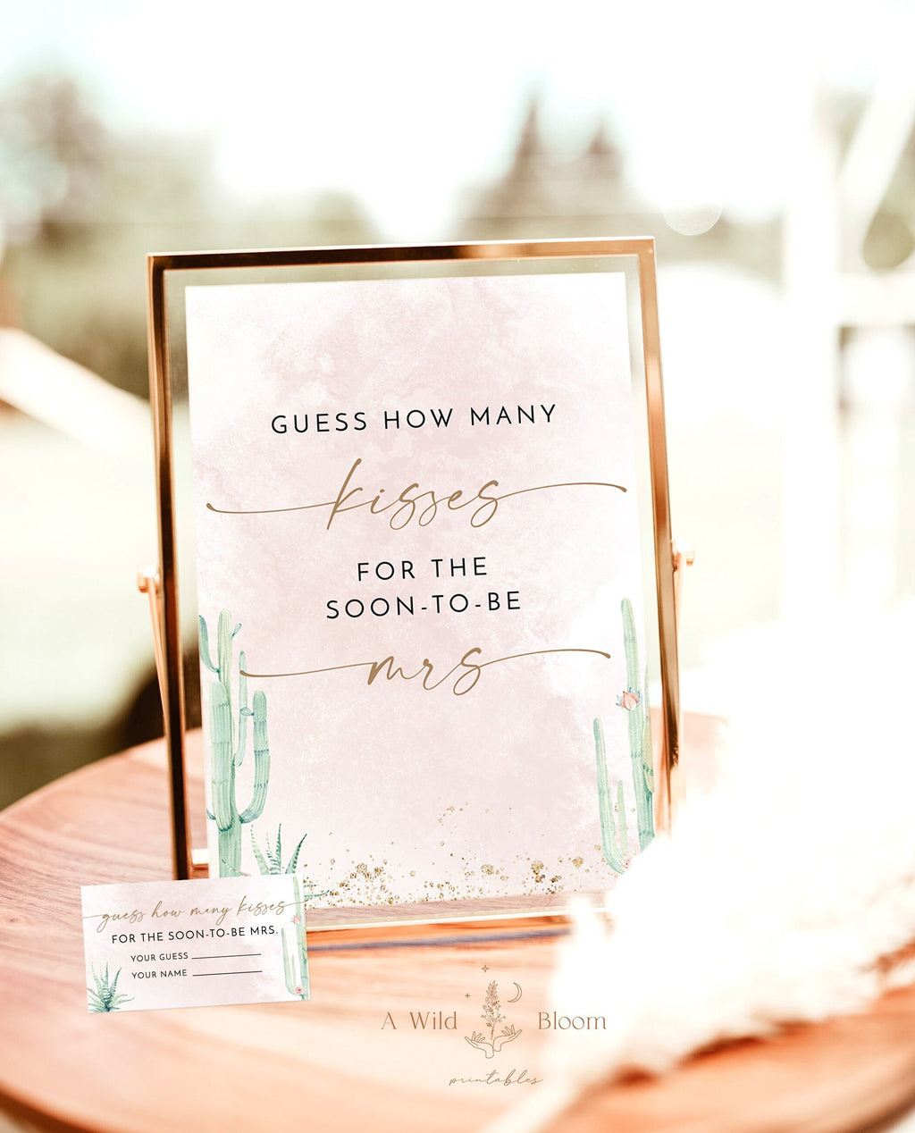 Guess How Many Kisses For Be Mrs | Bridal Shower Ga – Wild Bloom Design Studio