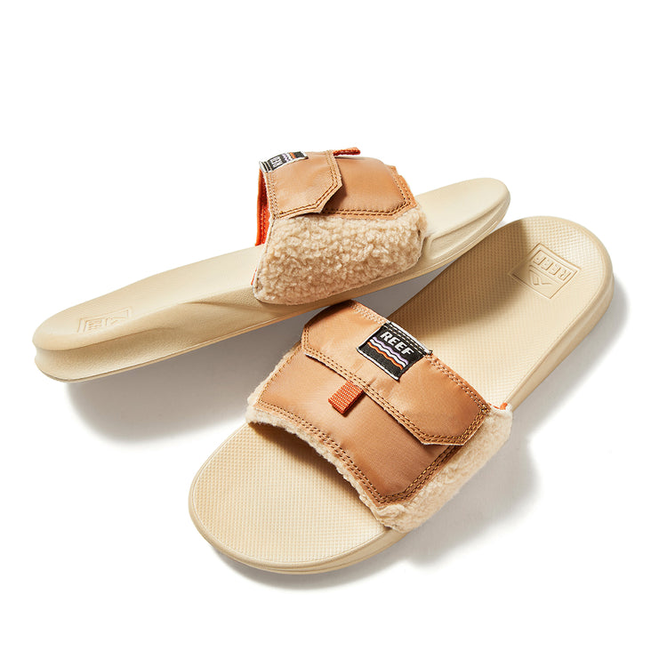 Praten zout Vader Men's Jacket Stash Slides (Tan/Tan) | REEF®