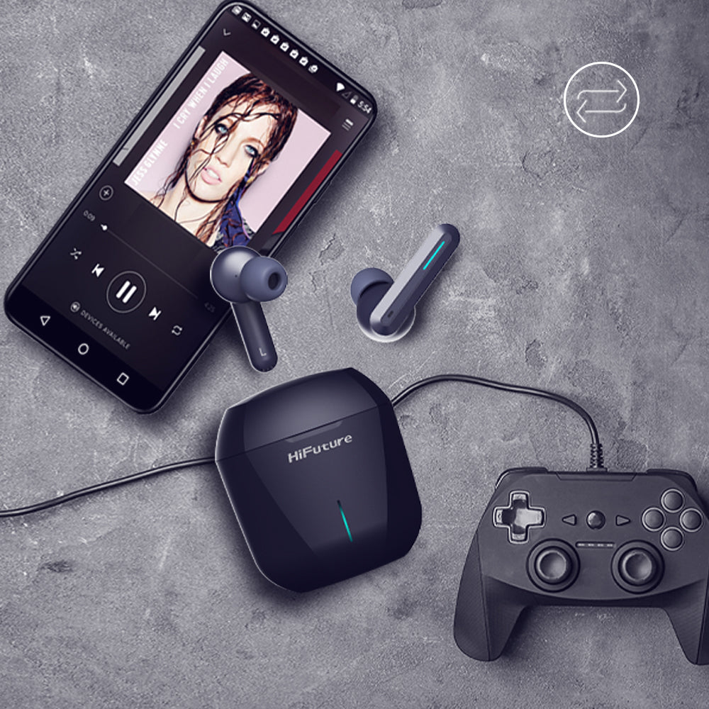 Gaming & Music Mode Switch TWS-Earbuds- HiFuture