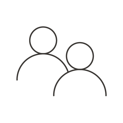 Black line illustration of two people high fiving