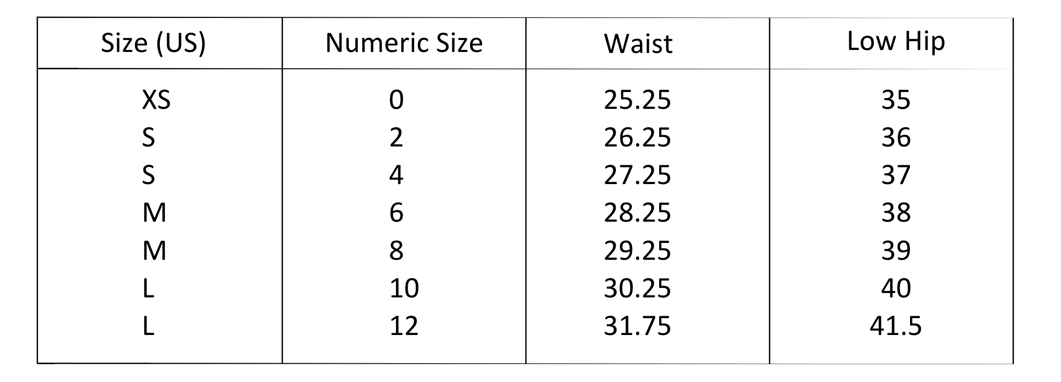 Size Guide