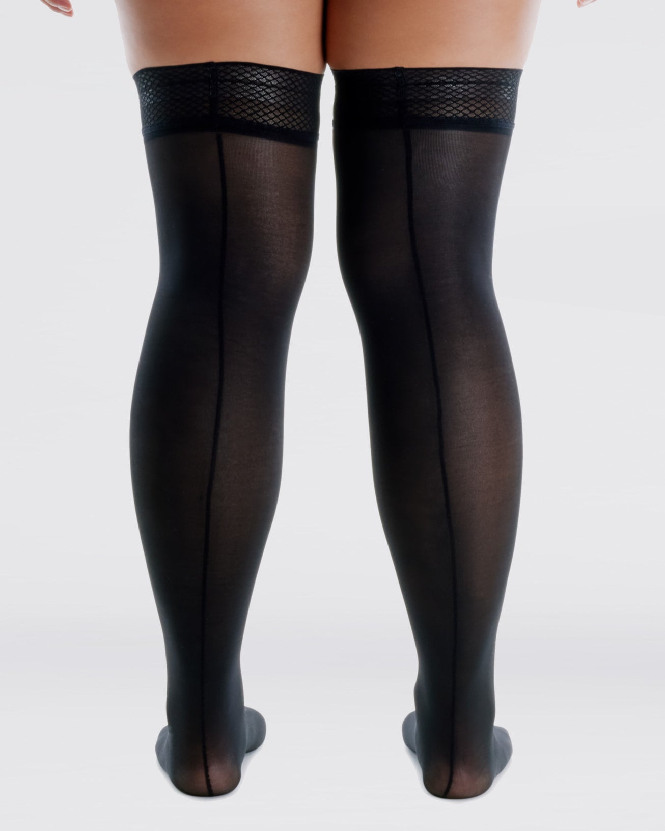 Backseam Sheer Rip-Resist Thigh Highs