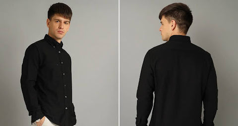 black solid shirt for men - aldeno
