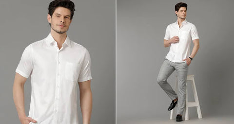 half seelve white shirt - Aldeno