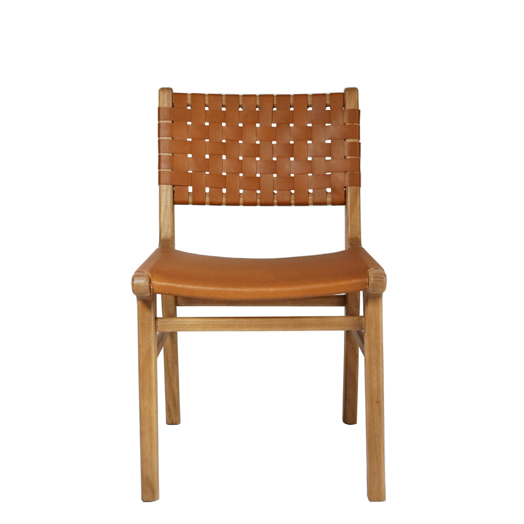 woven strap dining chair