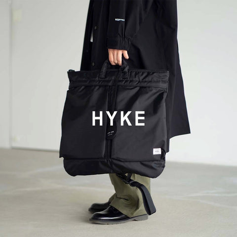 25500円人気店 購入純正 PORTER × HYKE helmet bag (large)BLACK中古品