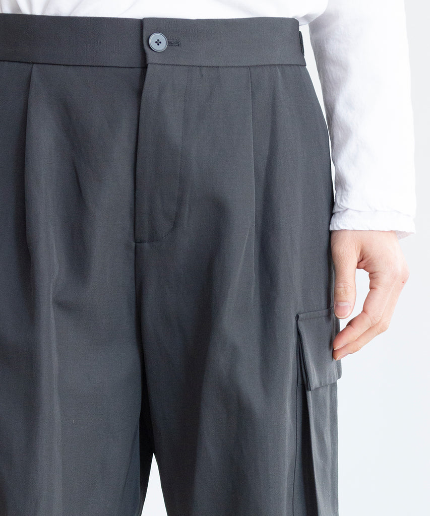 ATON wool linen twill field cargo shorts - ショートパンツ