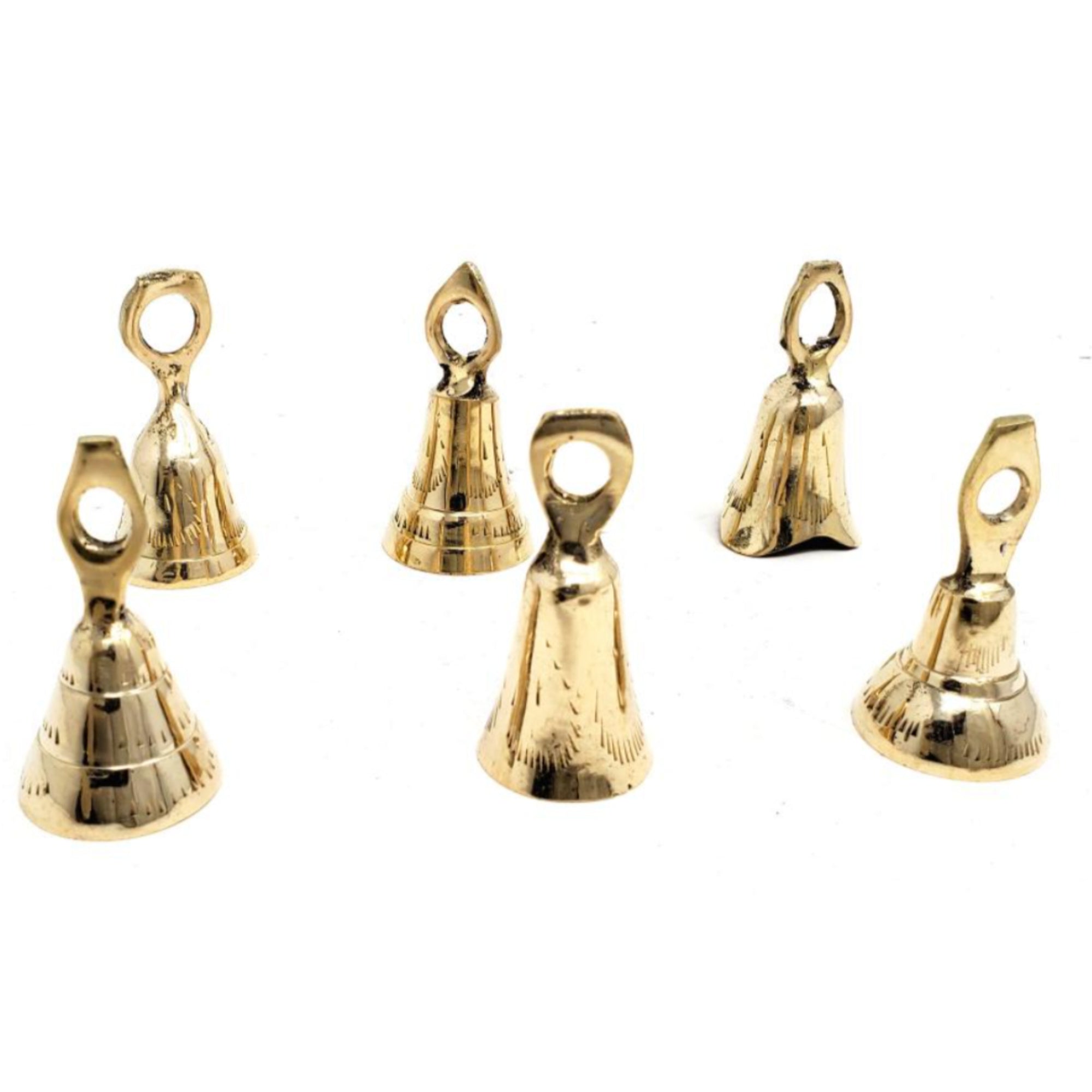 Set of 6 Brass Bells 1 inch