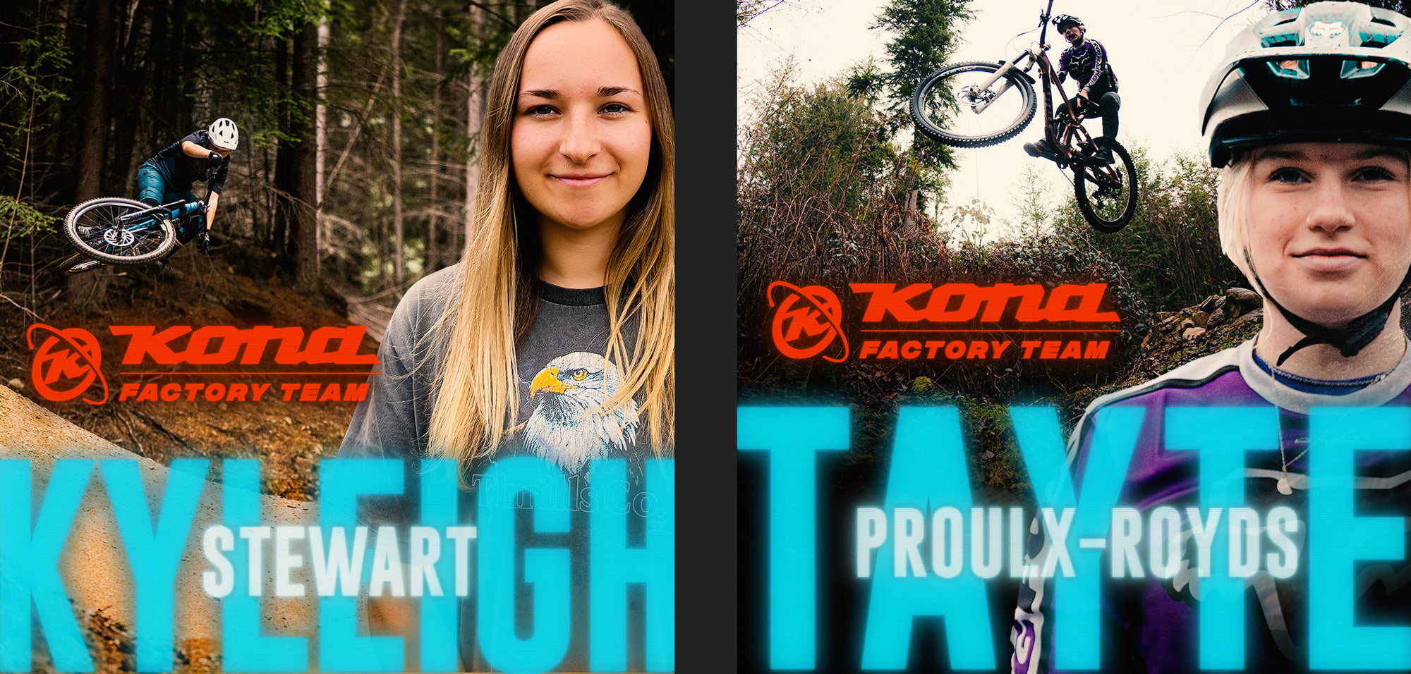 Kona Factory Team Kyleigh Stewart and Tayte Proulx-Royds