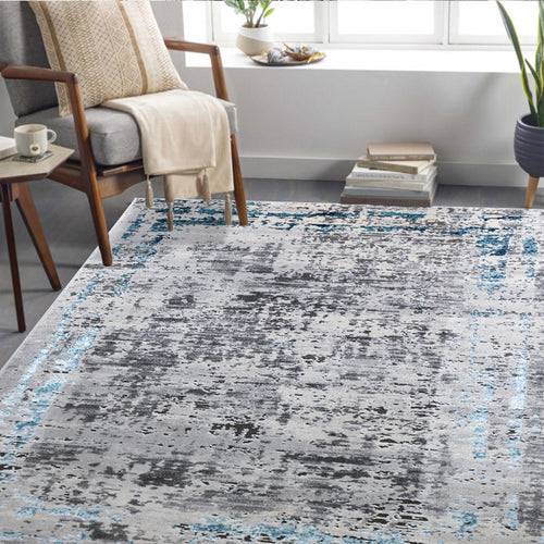 Muster Harmony Teppich Grau/Terra Abstraktes Kurzflor Designer Carpetilla –