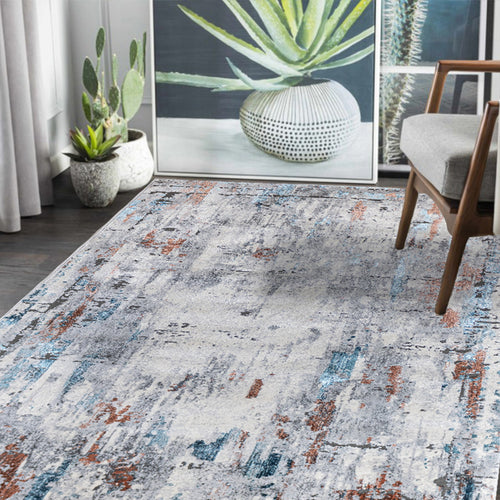 Harmony Designer Teppich Kurzflor Abstrakt Grau/Beige – Carpetilla