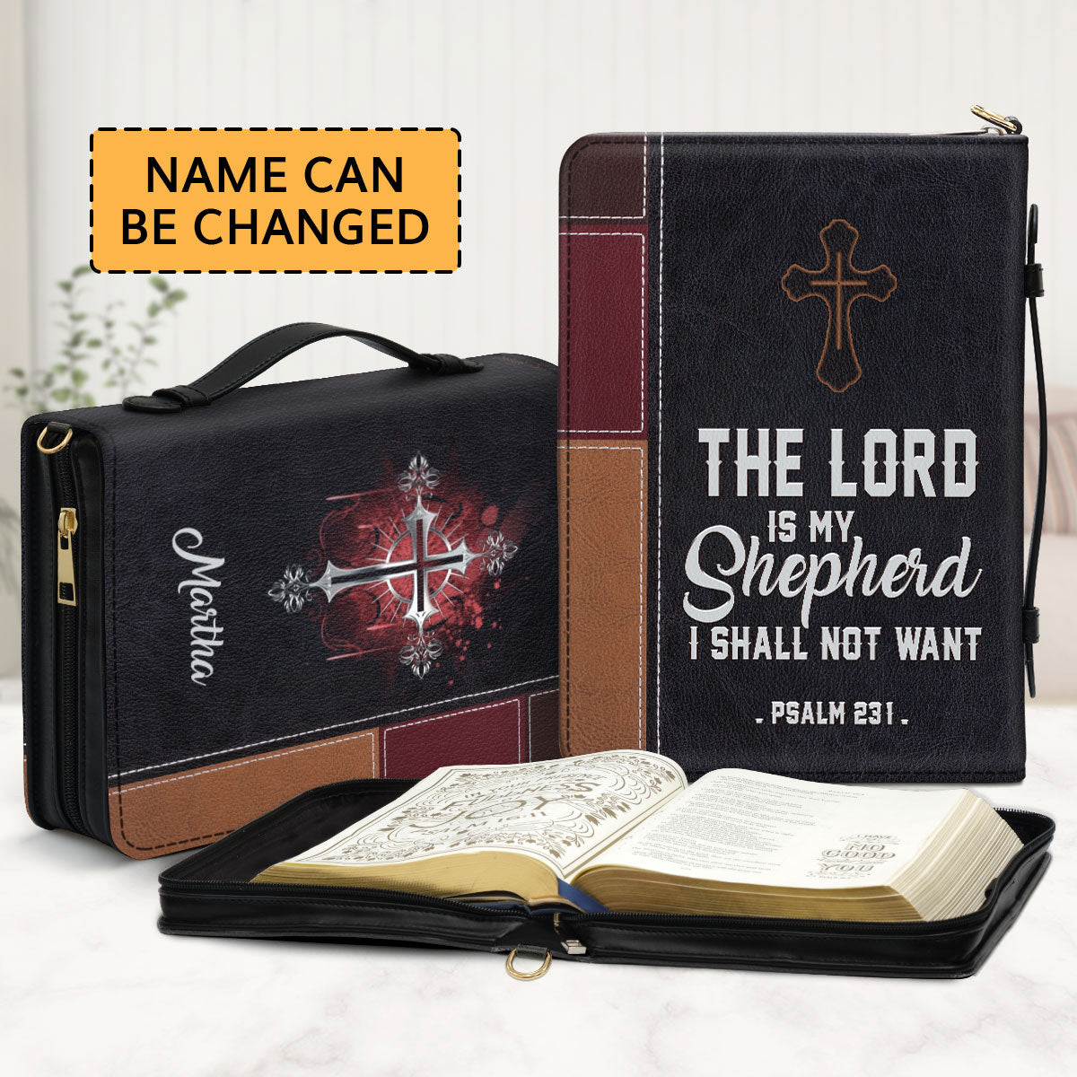  The Lord Is My Shepherd, I Shall Not Want - Awesome Personalized Bible Cover NUM301B