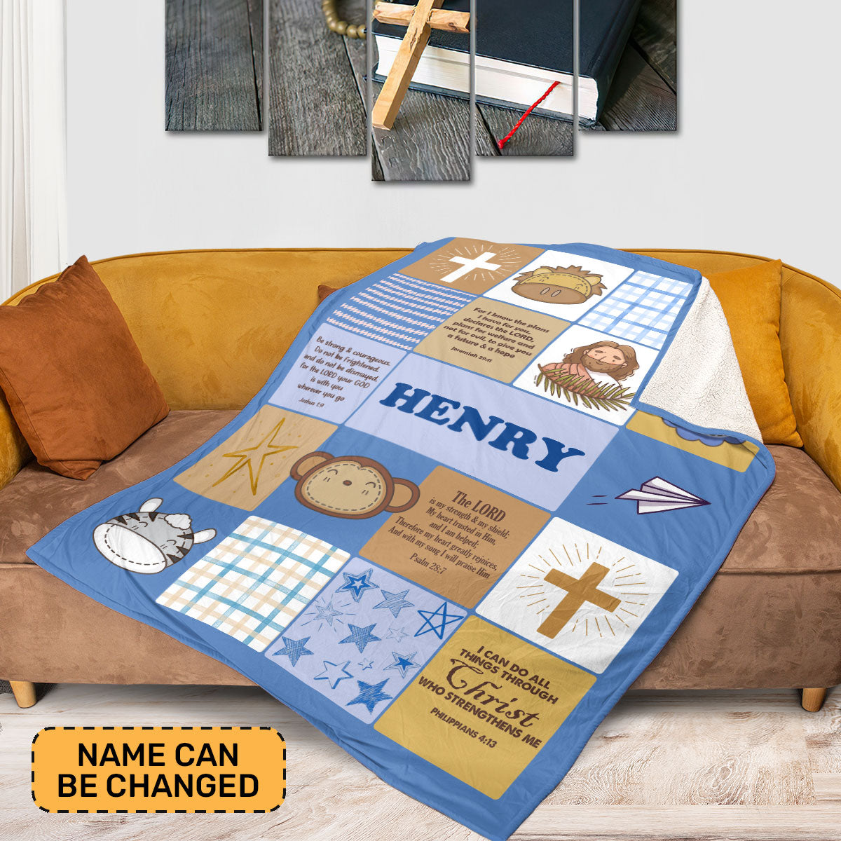  Cute Christian Gift For Kids | Personalized Fleece Blanket JSFBHLT1632TA