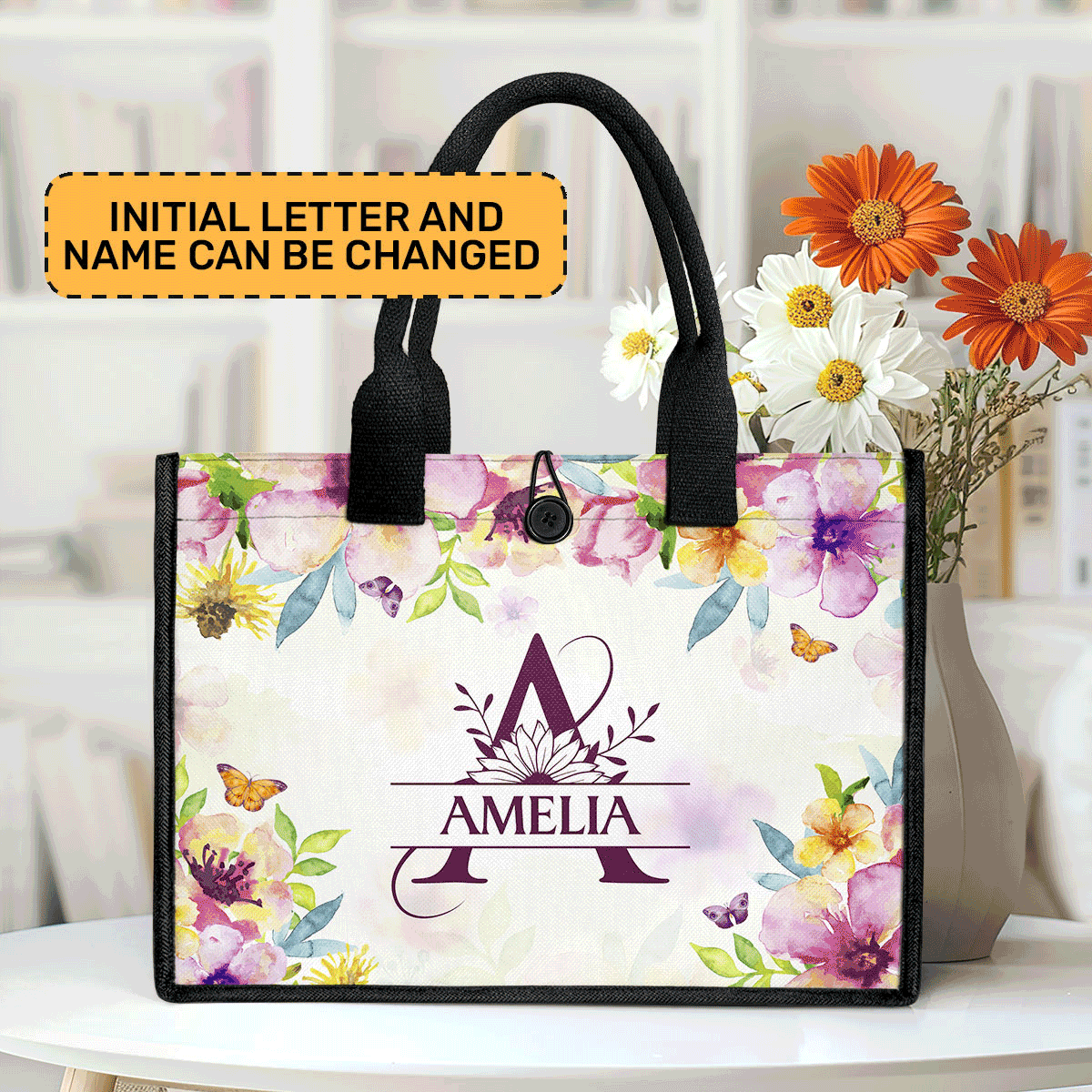 Initial Letter – Personalized New Canvas Tote Bag CTBHN01 – Furmaly
