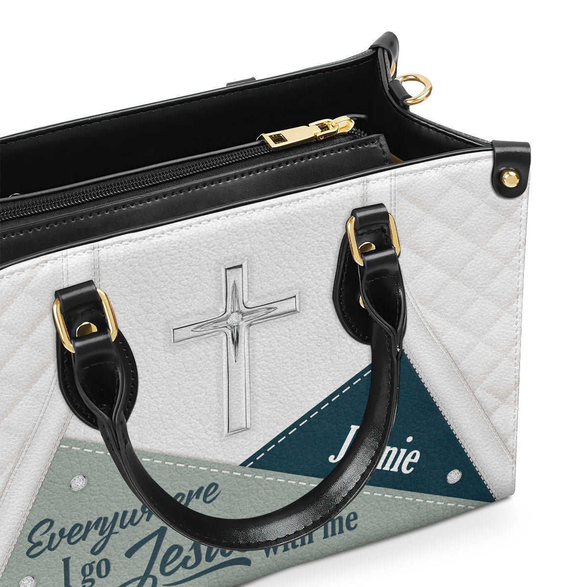 Stunning Christian Butterfly Leather Handbag - Everywhere I Go, I Bring Jesus With Me HHN370