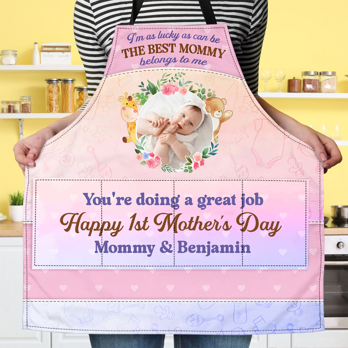 Happy 1st Mother's Day | Personalized Apron With Packet